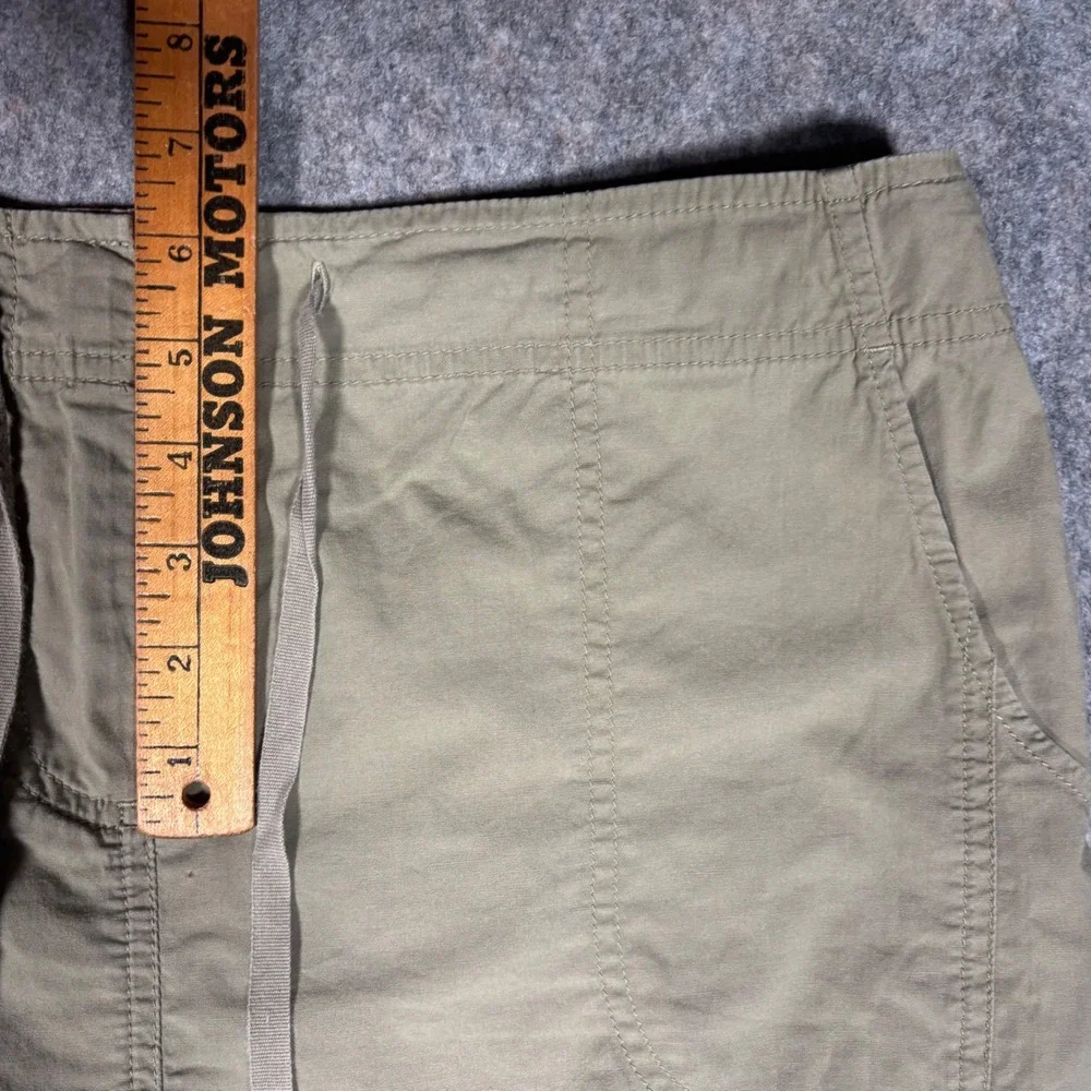 J.Jill Cargo Skirt Women 10 Olive‎ Green Drawstring Cotton Stretch Utility Mini